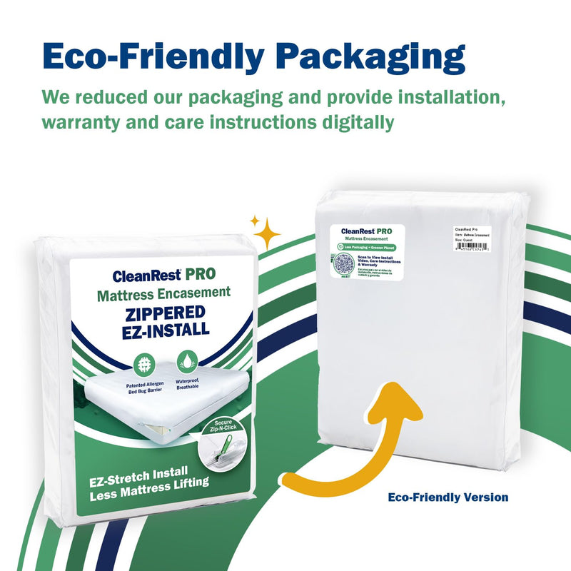 CleanRest Pro Mattress Protector Encasement, Waterproof and Hypoallergenic MicroPlush Fabric, with Patented Zip-N-Click Security, Twin