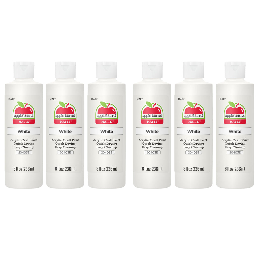 Acrylic Paint Matte, 8oz., White, Pack of 6