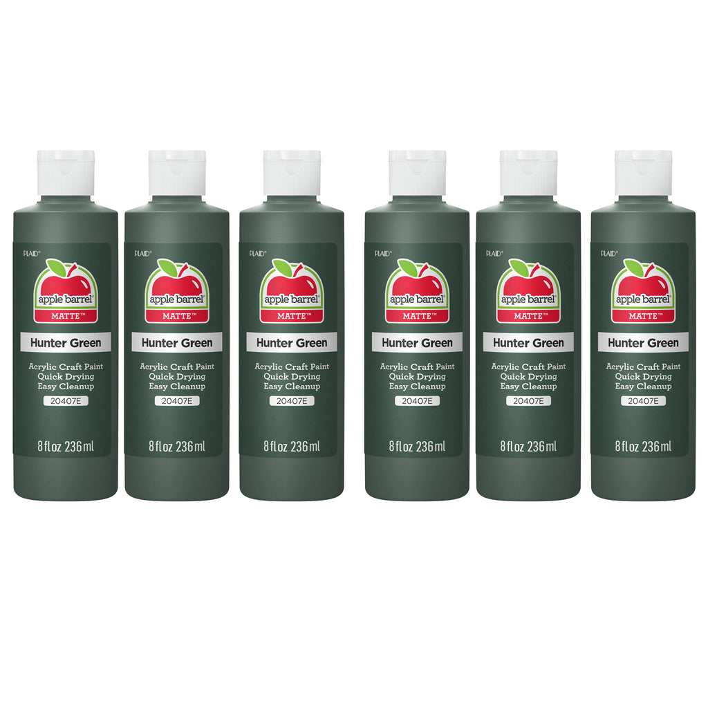 Acrylic Paint Matte, 8oz., Hunter Green, Pack of 6