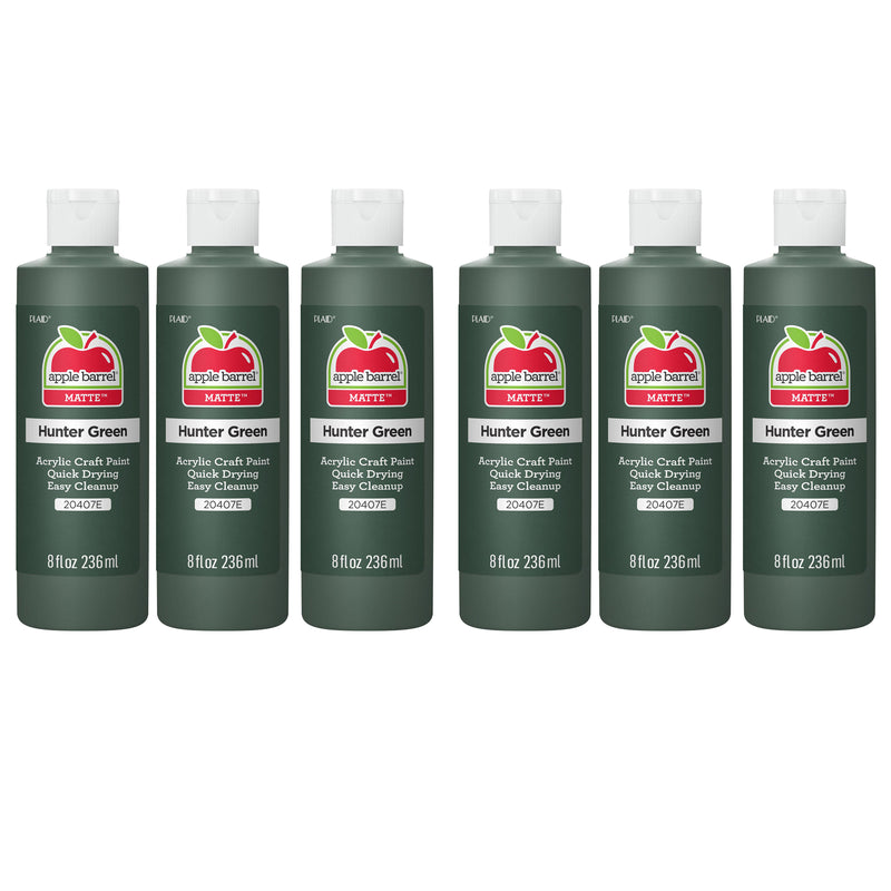 Acrylic Paint Matte, 8oz., Hunter Green, Pack of 6