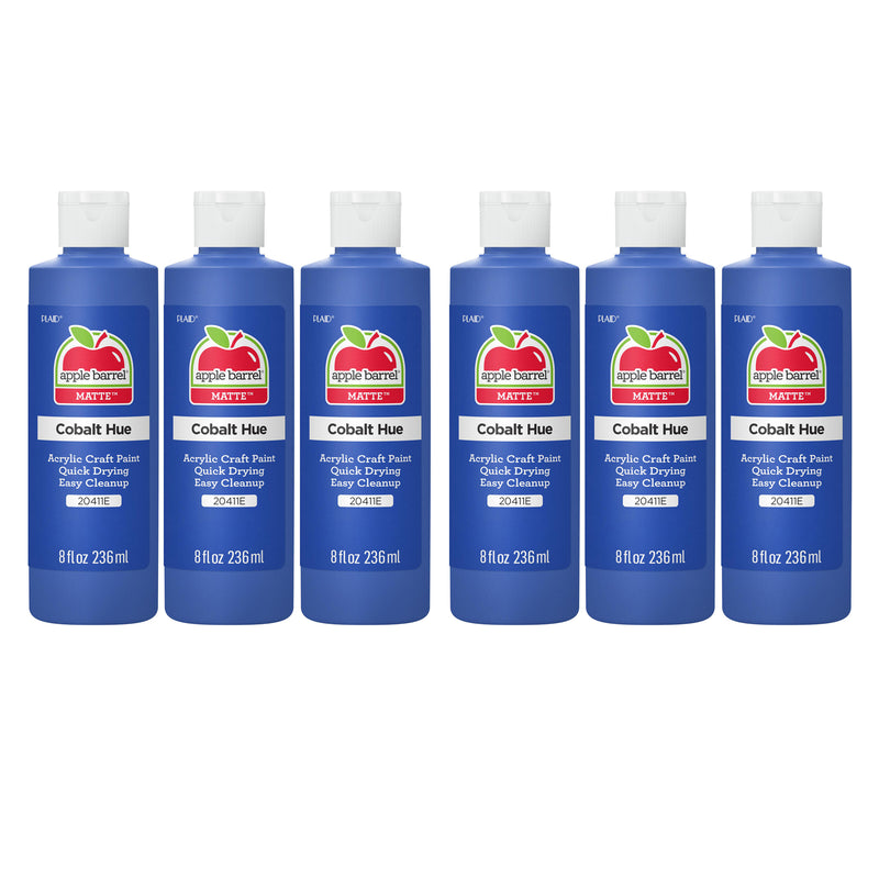 Acrylic Paint Matte, 8oz., Cobalt Hue, Pack of 6