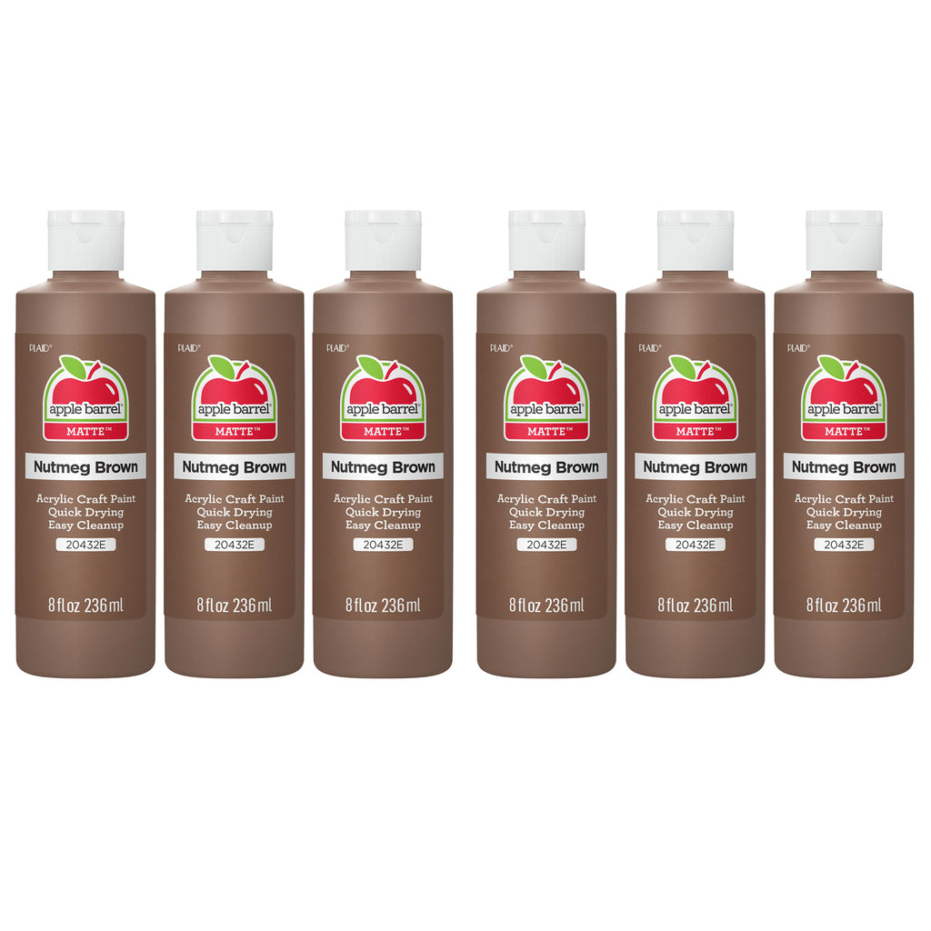 Acrylic Paint Matte, 8oz., Nutmeg Brown, Pack of 6