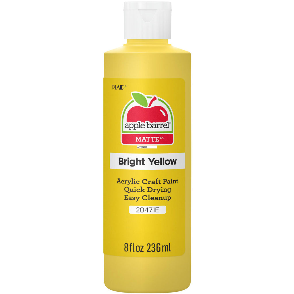 Acrylic Paint Matte Bright Ylw 8oz Apple Barrel