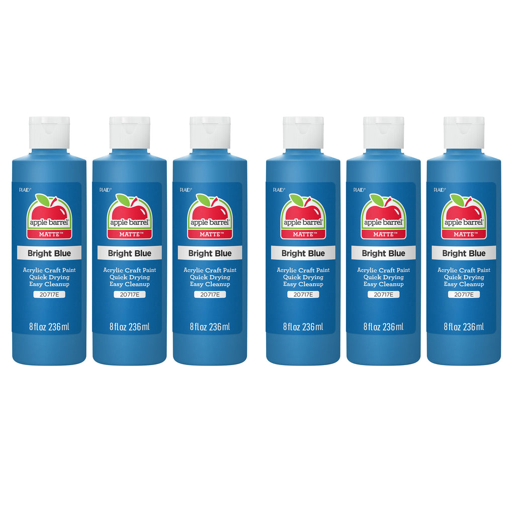 Acrylic Paint Matte, 8oz., Bright Blue, Pack of 6