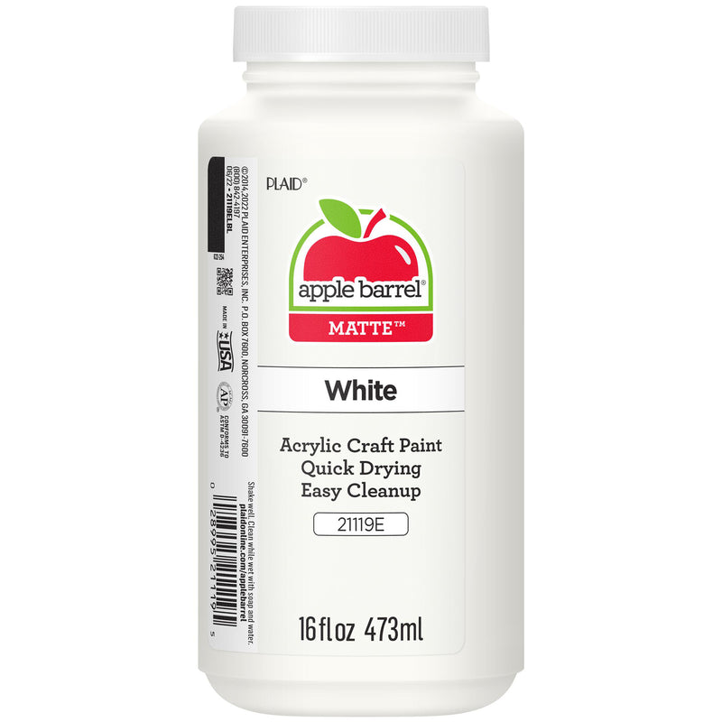 Acrylic Paint Matte White 16oz Apple Barrel
