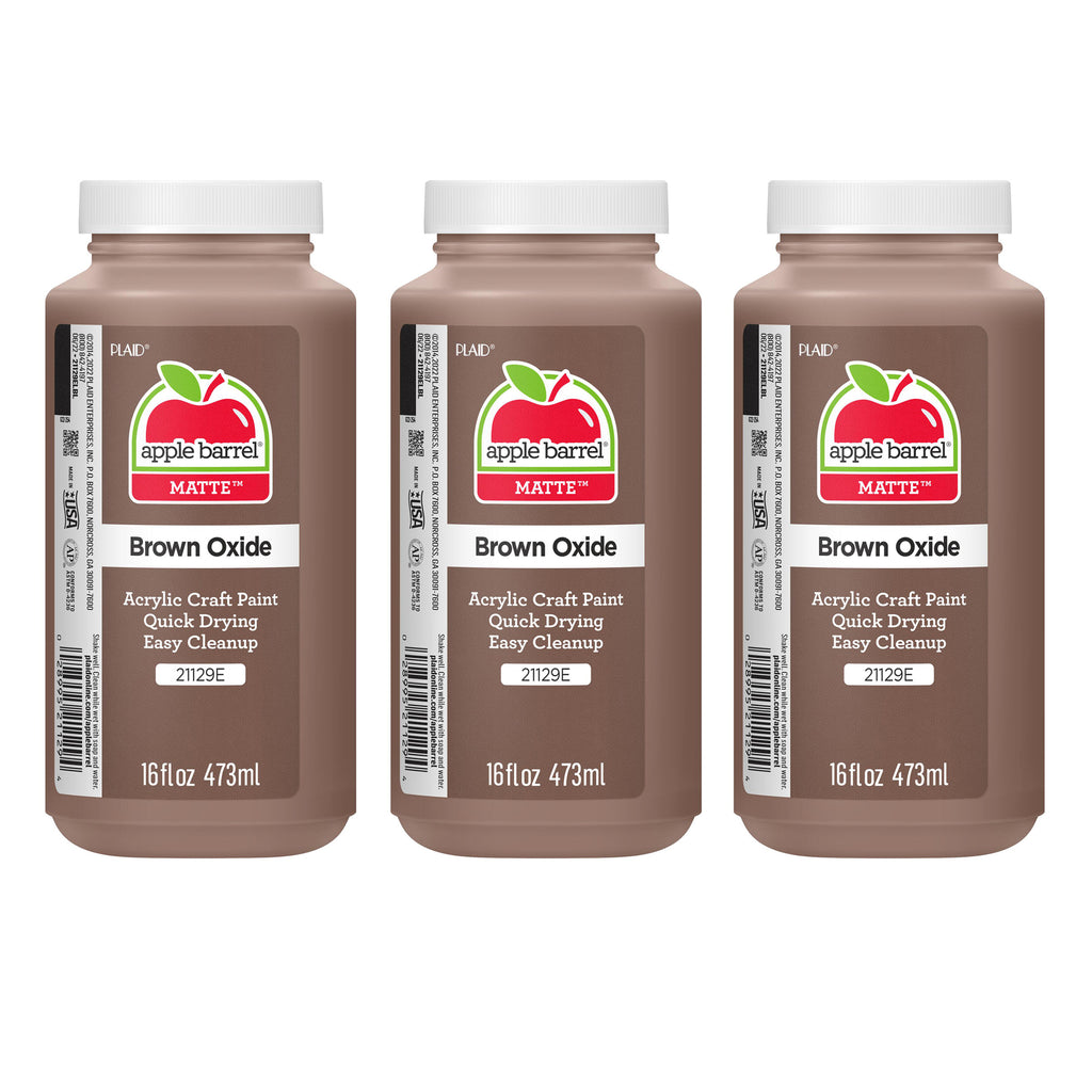 Acrylic Paint Matte, 16oz., Brown Oxide, Pack of 3