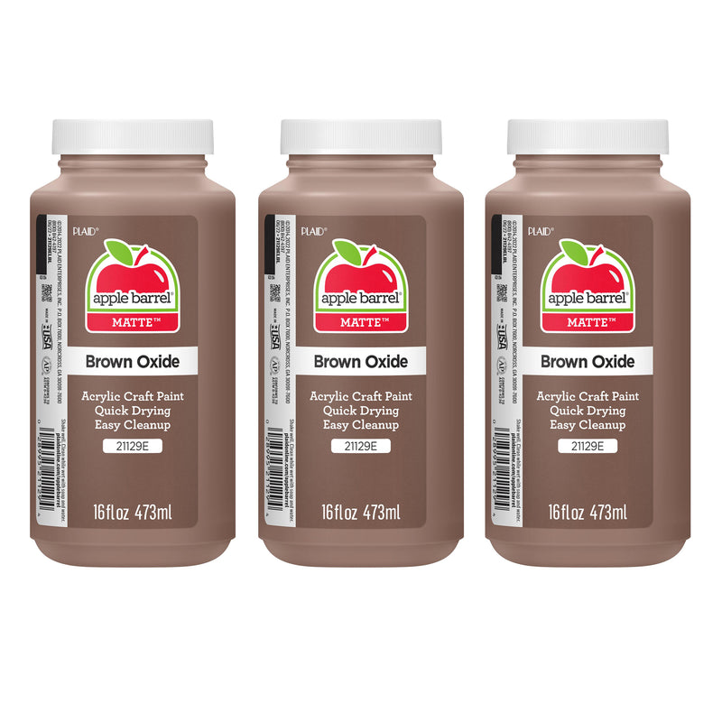Acrylic Paint Matte, 16oz., Brown Oxide, Pack of 3