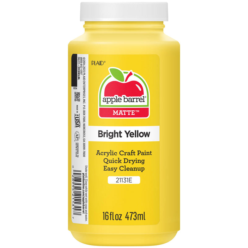 Acrylic Paint Matte Bright Ylw 16oz Apple Barrel