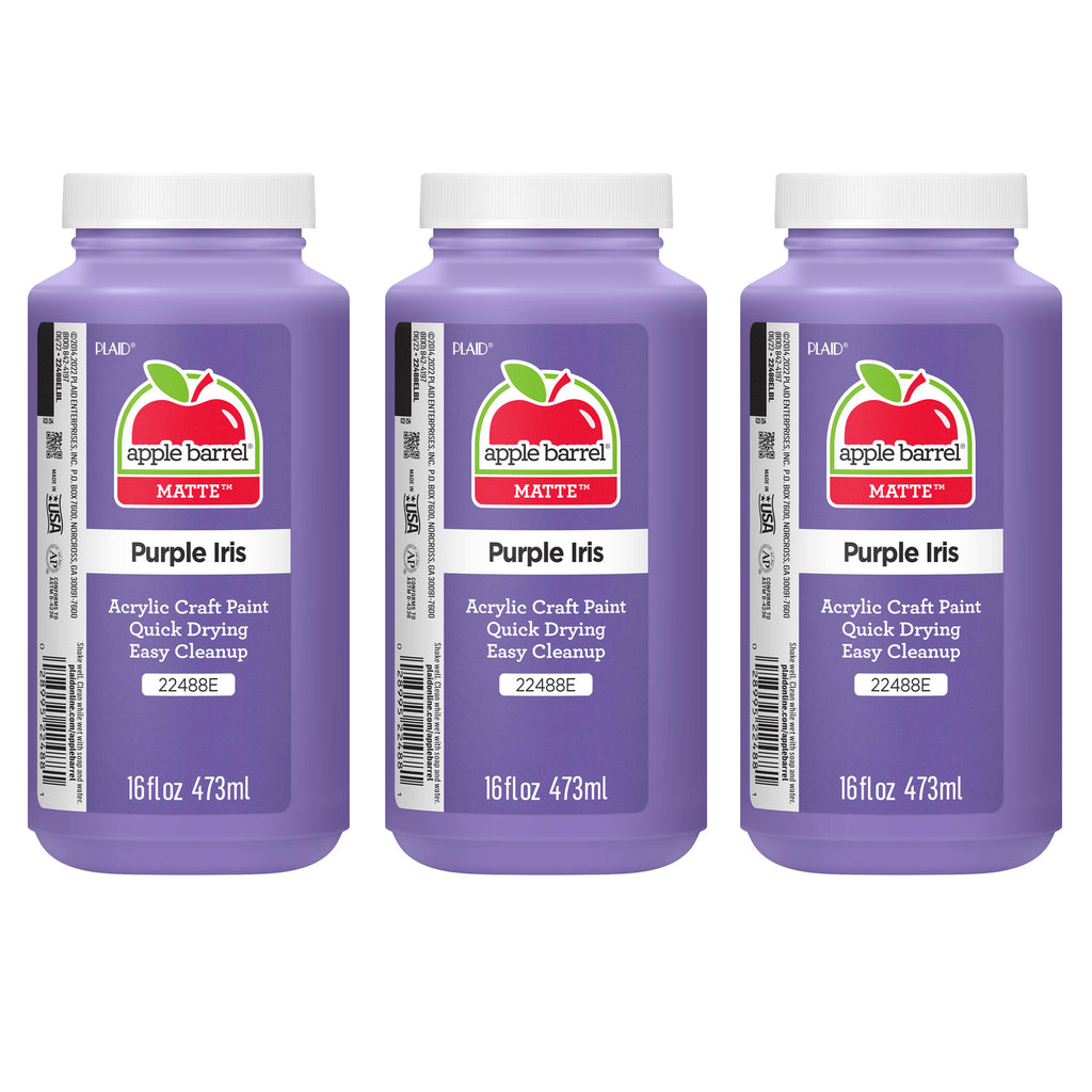 Acrylic Paint Matte, 16oz., Purple Iris, Pack of 3