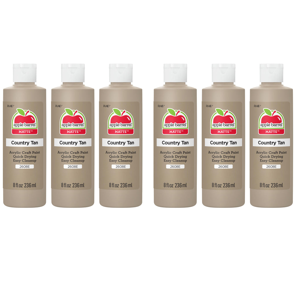 Acrylic Paint Matte, 8oz., Country Tan, Pack of 6