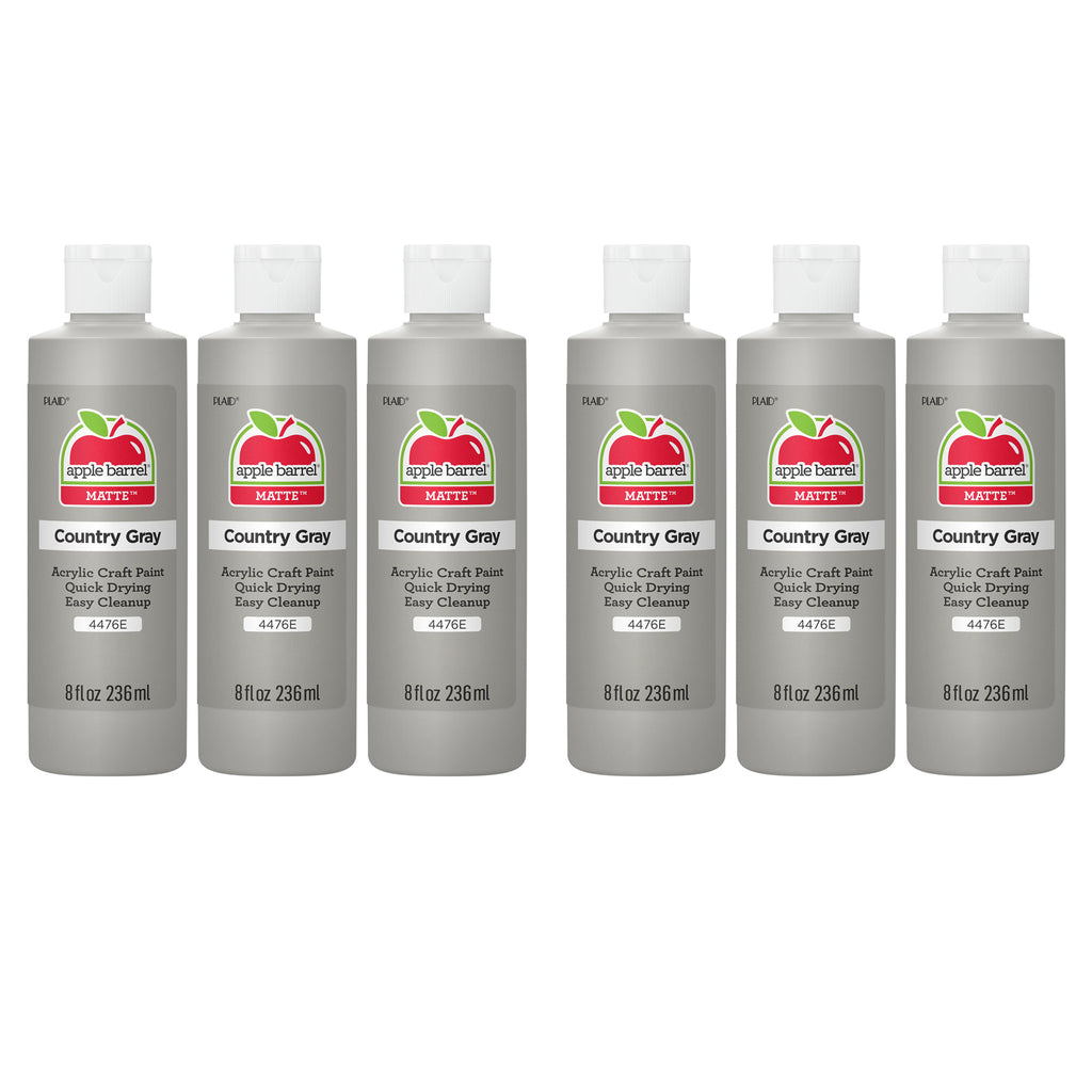 Acrylic Paint Matte, 8oz., Country Gray, Pack of 6