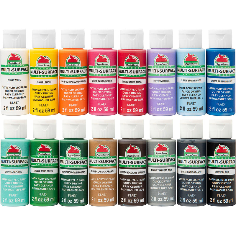 Multi-Surface Acrylic Paint, 2oz., 16-Piece Set