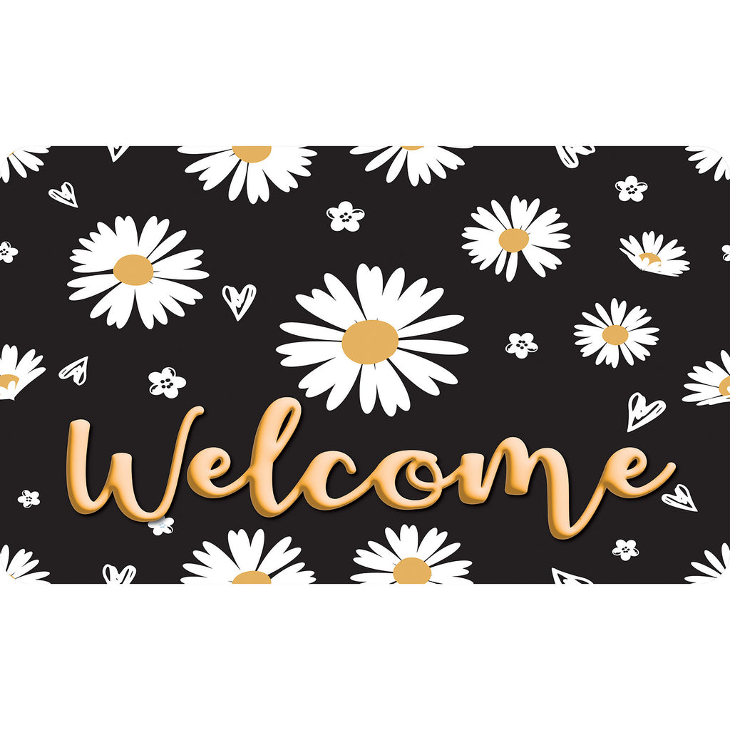 The Original Fun Mat™, Welcome Mat, 18" x 30", Daisies Welcome