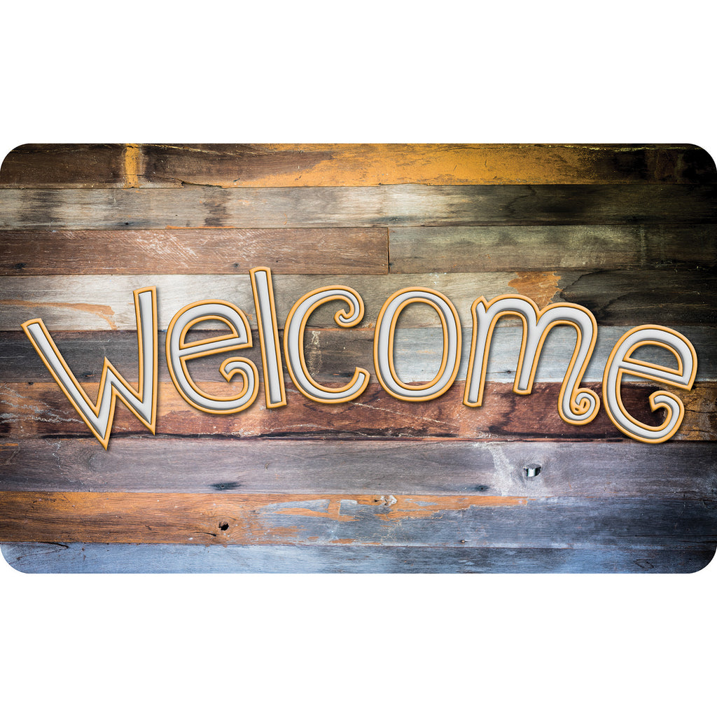 The Original Fun Mat™, Welcome Mat, 18" x 30", Reclaimed Wood Welcome