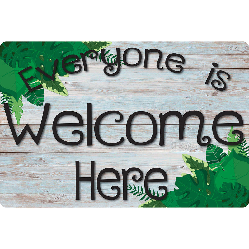 Welcome Mat Beech Wood Greenery Everyone Is Welcome