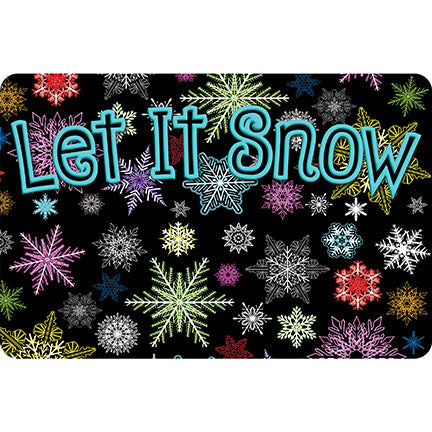 The Original Fun Mat™, Welcome Mat, 15.5" x 23.5", Let It Snow Colorful Snowflakes
