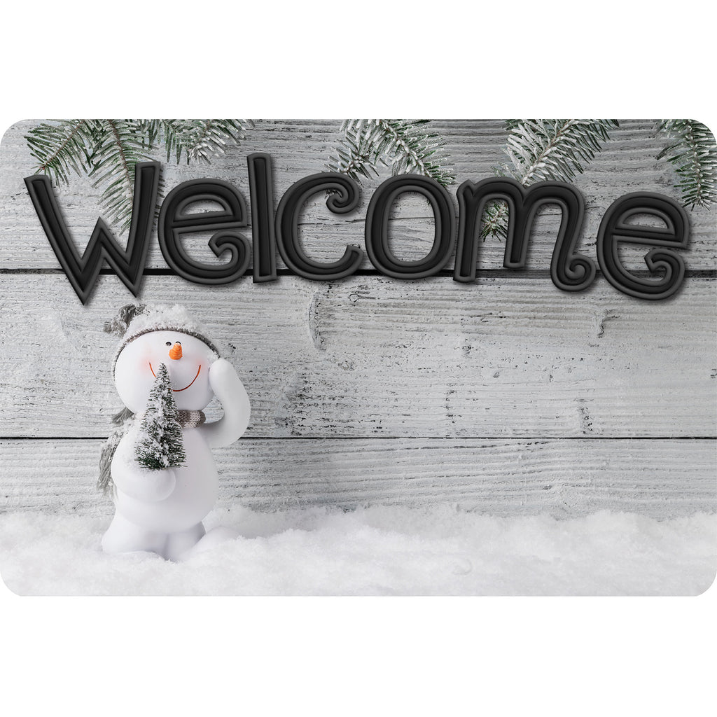 The Original Fun Mat™, Welcome Mat, 15.5" x 23.5", Shiplap Snowman Welcome