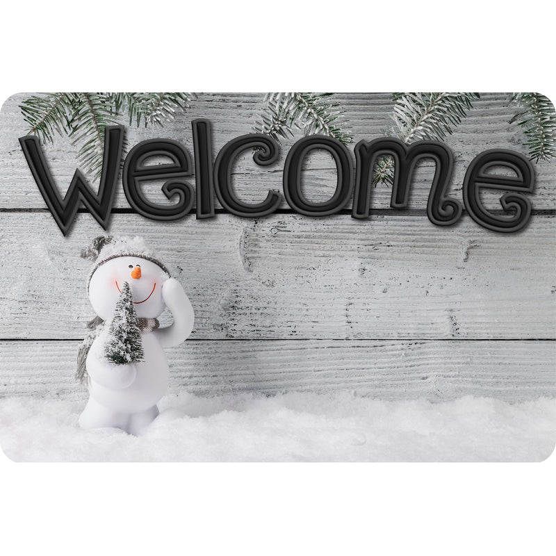 The Original Fun Mat™, Welcome Mat, 15.5" x 23.5", Shiplap Snowman Welcome