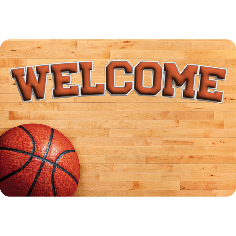The Original Fun Mat™, Welcome Mat, 15.5" x 23.5", Basketball Welcome