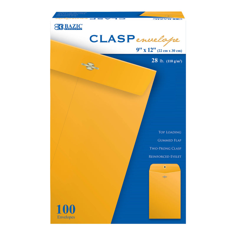 100ct Clasp Envelopes 9 X 12in