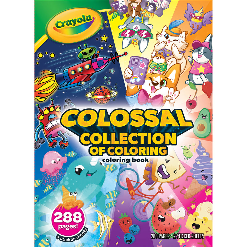 Colossal Collection of Coloring, 288 Coloring Book Pages with 2 Sticker Sheets, Pack of 3