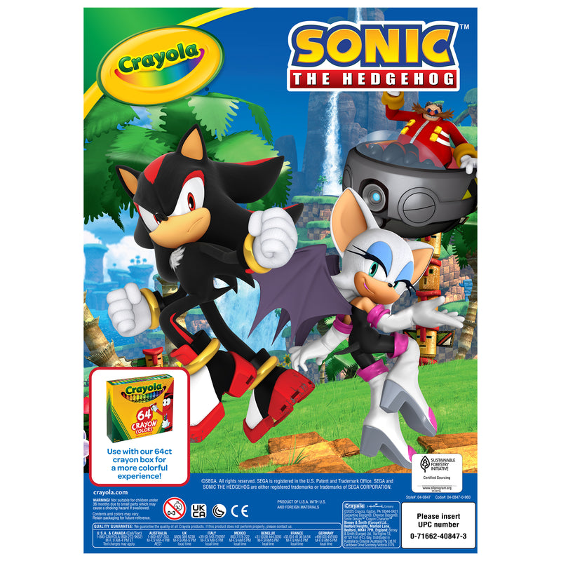 Sonic the Hedgehog Coloring Book, 96 Coloring Pages, Pack of 8