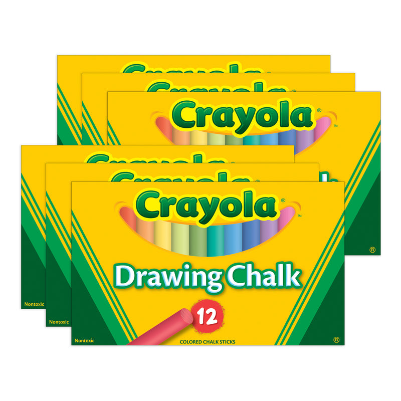 Colored Drawing Chalk, 12 Colors Per Pack, 6 Packs