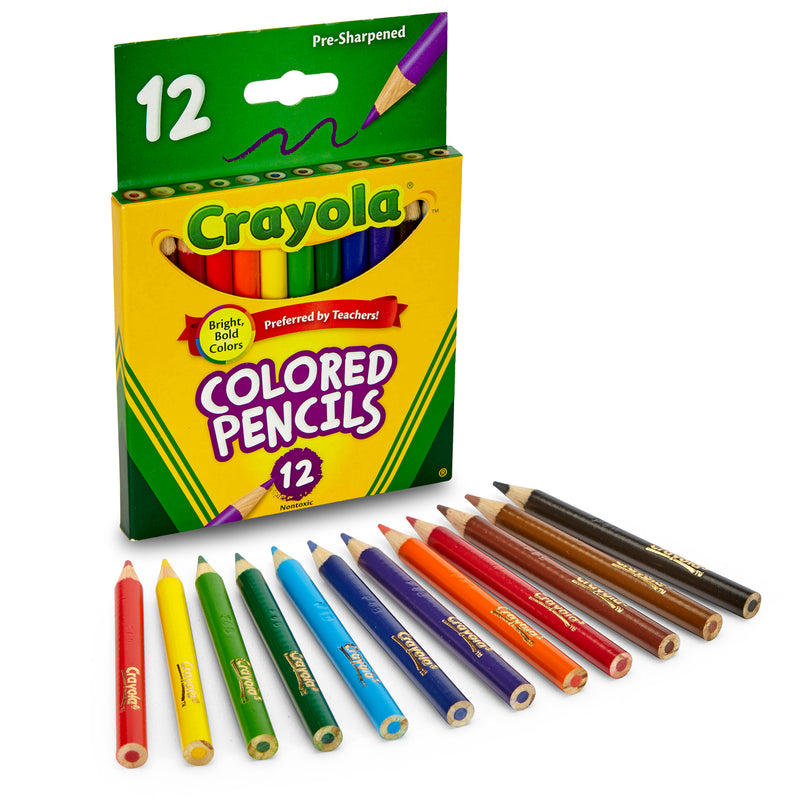 (12 Bx) Colored Pencils 12ct Half Length