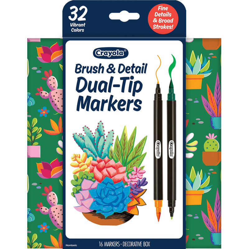 Brush & Detail Dual-Tip Markers, Pack of 16