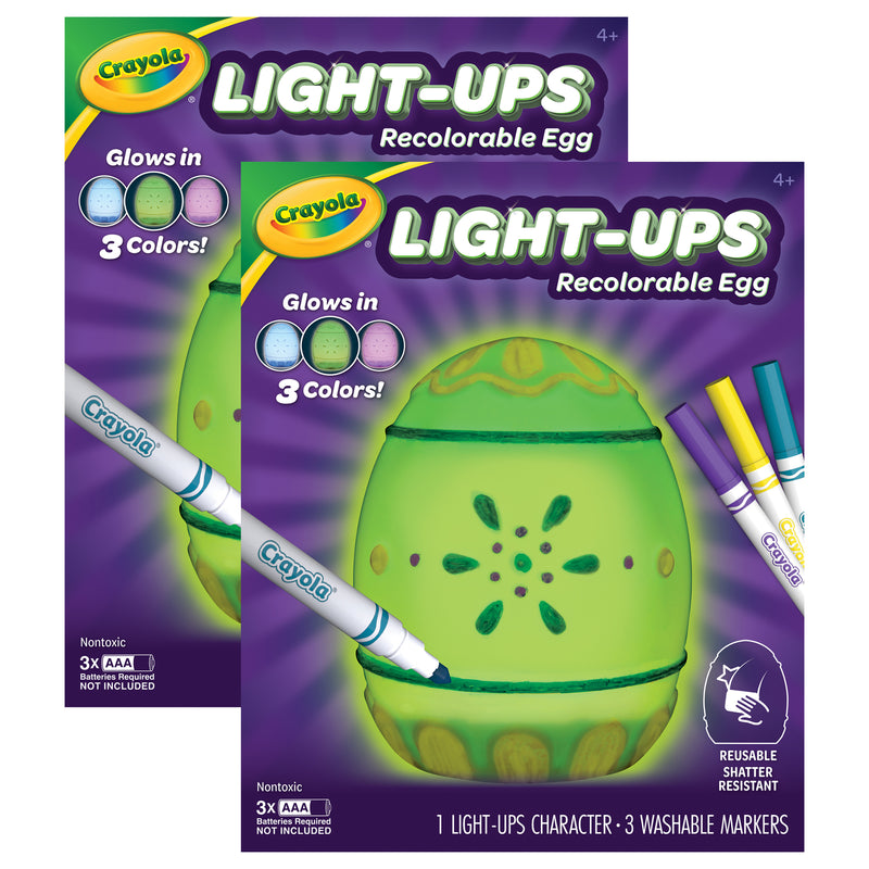 Light-Ups Recolorable Egg with Markers, Pack of 2