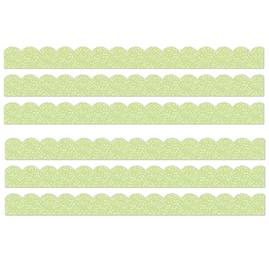 Crafty and Cool Light Green with Dots Scalloped Bulletin Board Borders, 39 Feet Per Pack, 6 Packs