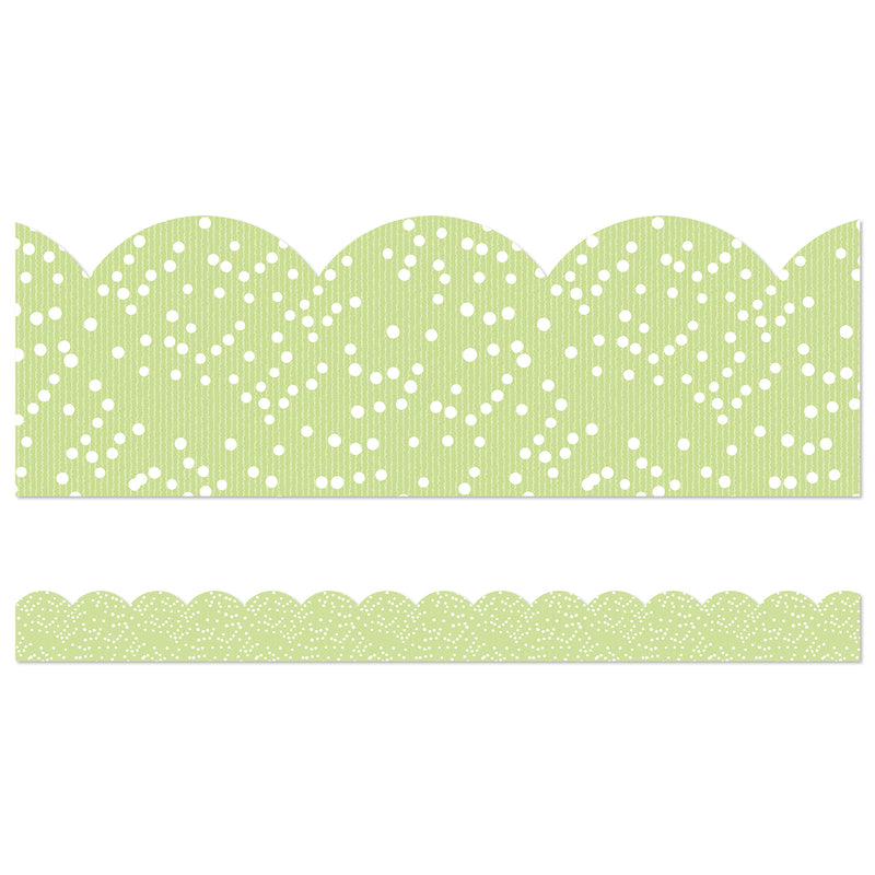Crafty and Cool Light Green with Dots Scalloped Bulletin Board Borders, 39 Feet Per Pack, 6 Packs