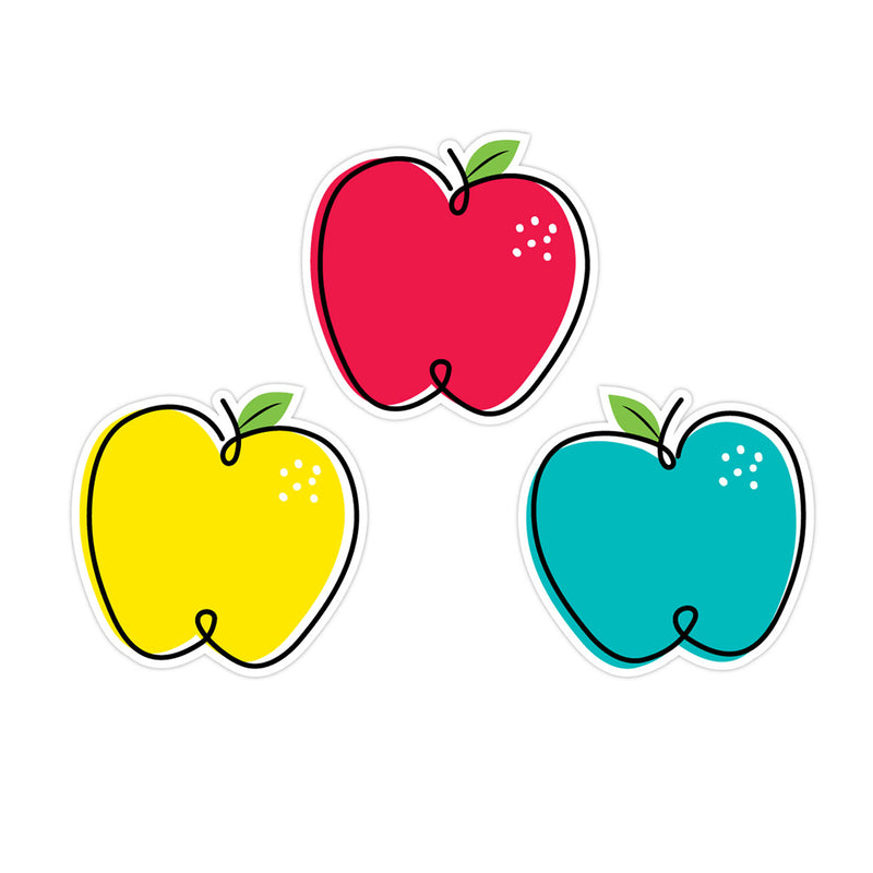Core Décor Doodle Apples 6" Designer Cut-Outs, 36 Per Pack, 3 Packs
