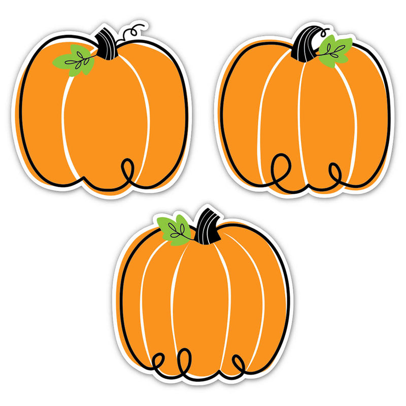 Core Décor Doodle Pumpkin 6" Designer Cut-Outs, 36 Per Pack, 3 Packs