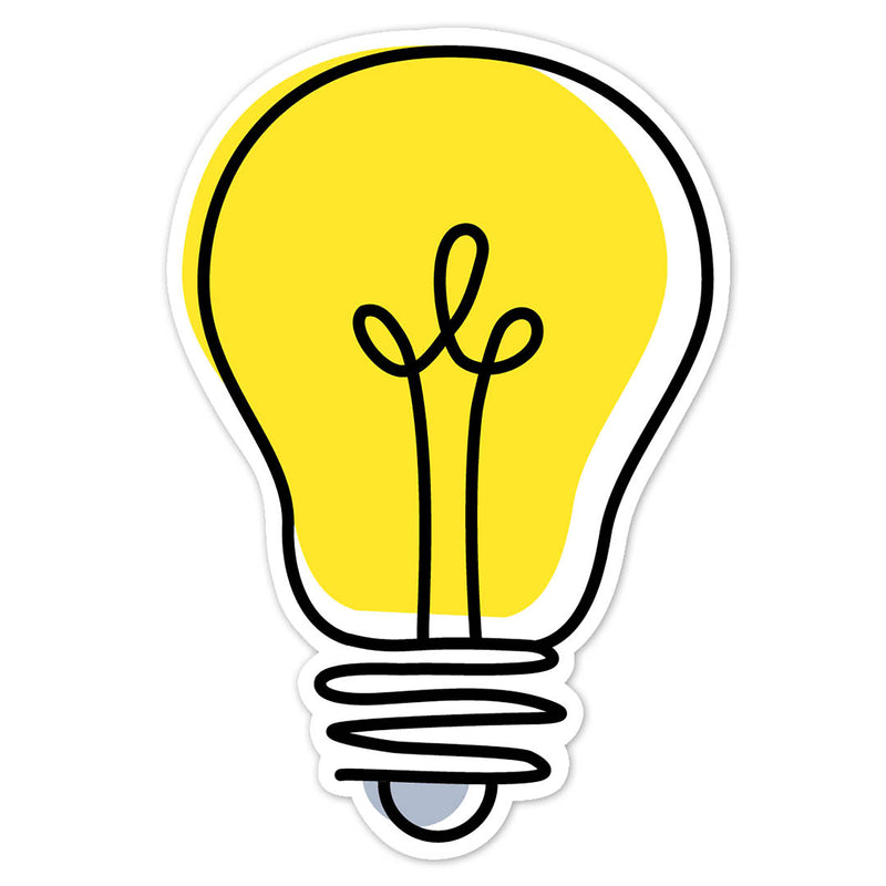 Core Décor Doodle Lightbulb 6" Designer Cut-Outs, 36 Per Pack, 3 Packs