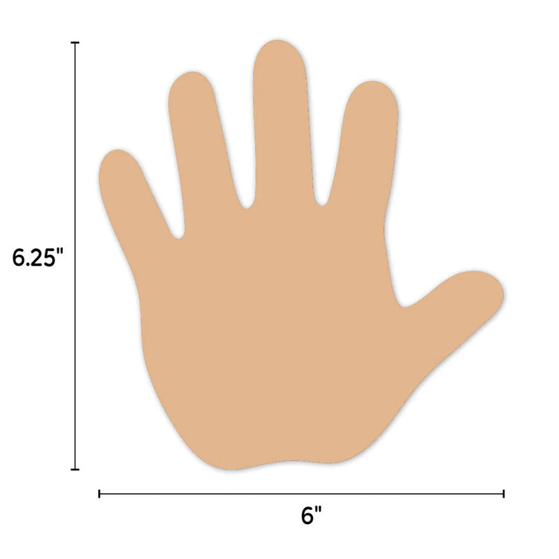 Multicultural Hands 6" Designer Cut-Outs, 36 Per Pack, 3 Packs