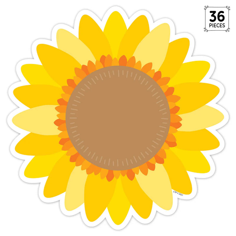 Sunflower 6" Designer Cut-Outs, 36 Per Pack, 3 Packs