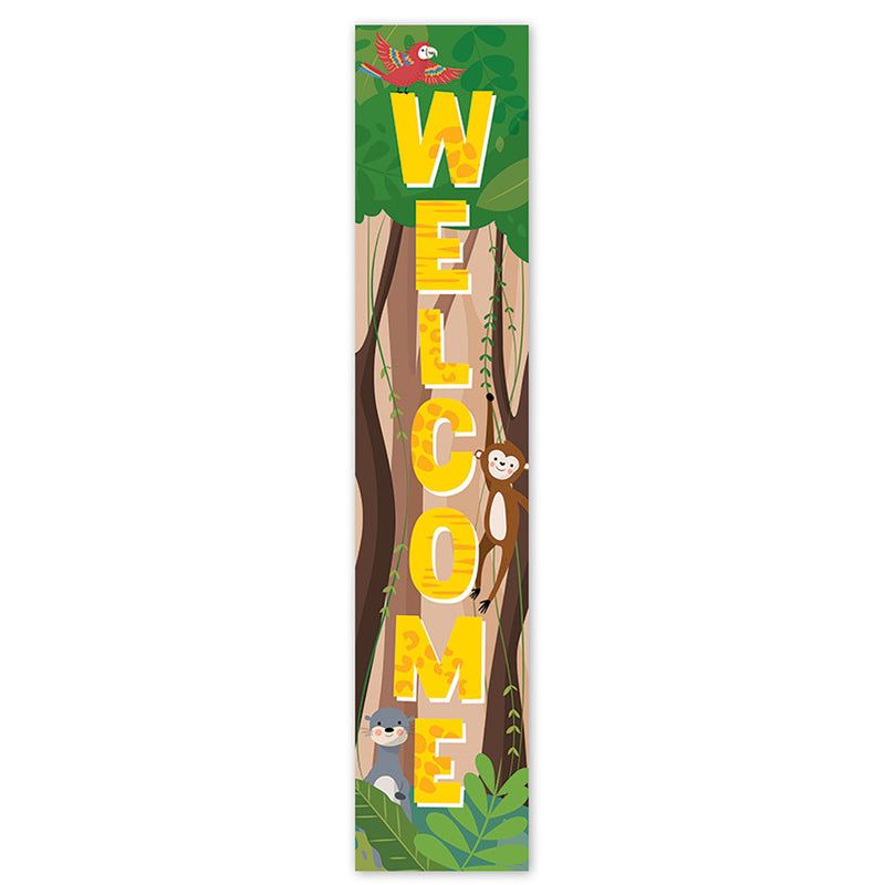 Jungle Friends Welcome Banner, 8"W x 39"H, Pack of 3