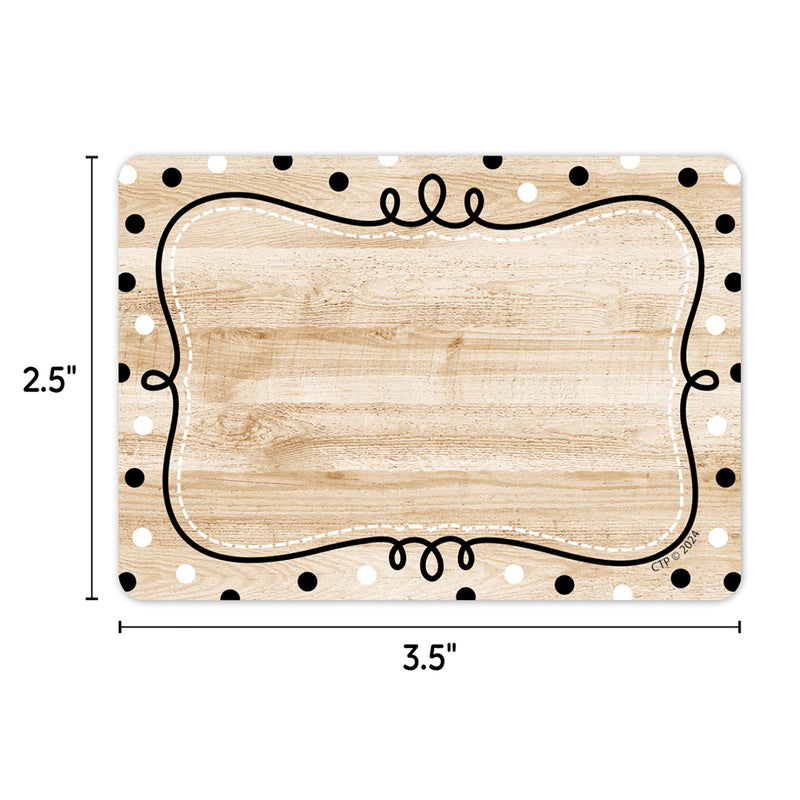 Core Decor Loop-de-Dots on Wood Labels, 36 Per Pack, 6 Packs
