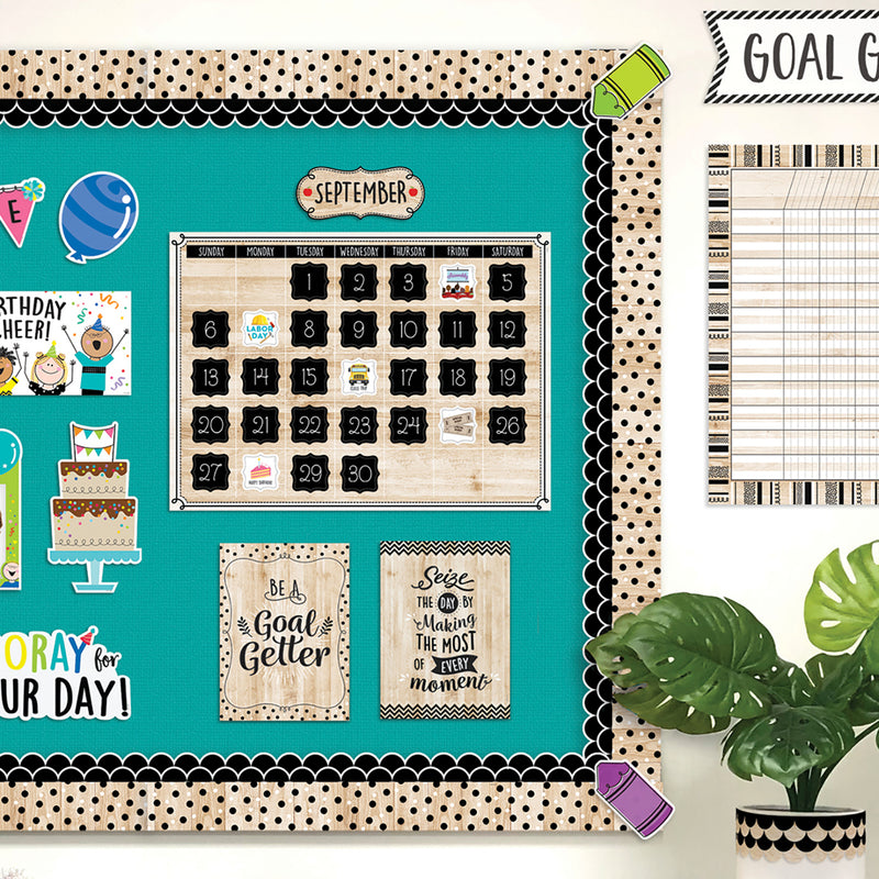 Core Decor Polka Dots on Wood EZ Border, 48 Feet Per Pack, 3 Packs