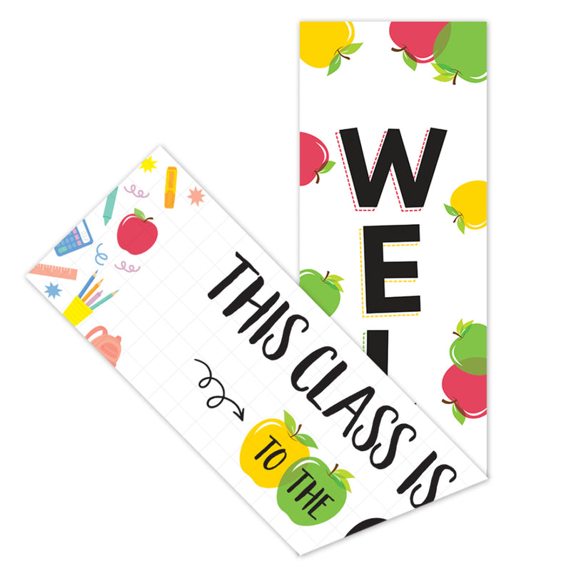 Apple Time Welcome 2-Sided Banner, 8" x 39", Pack of 2