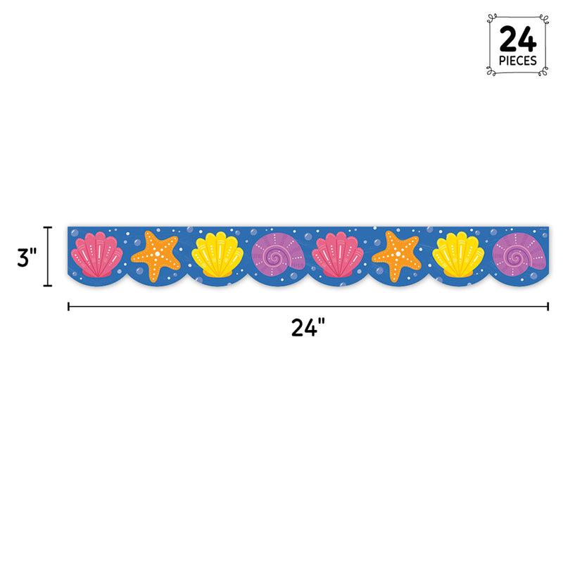 Sea Friends Seashells EZ Border, Bulletin Board Border, 48 Feet Per Pack, 3 Packs