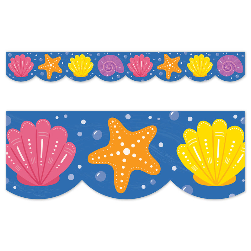 Sea Friends Seashells EZ Border, Bulletin Board Border, 48 Feet Per Pack, 3 Packs