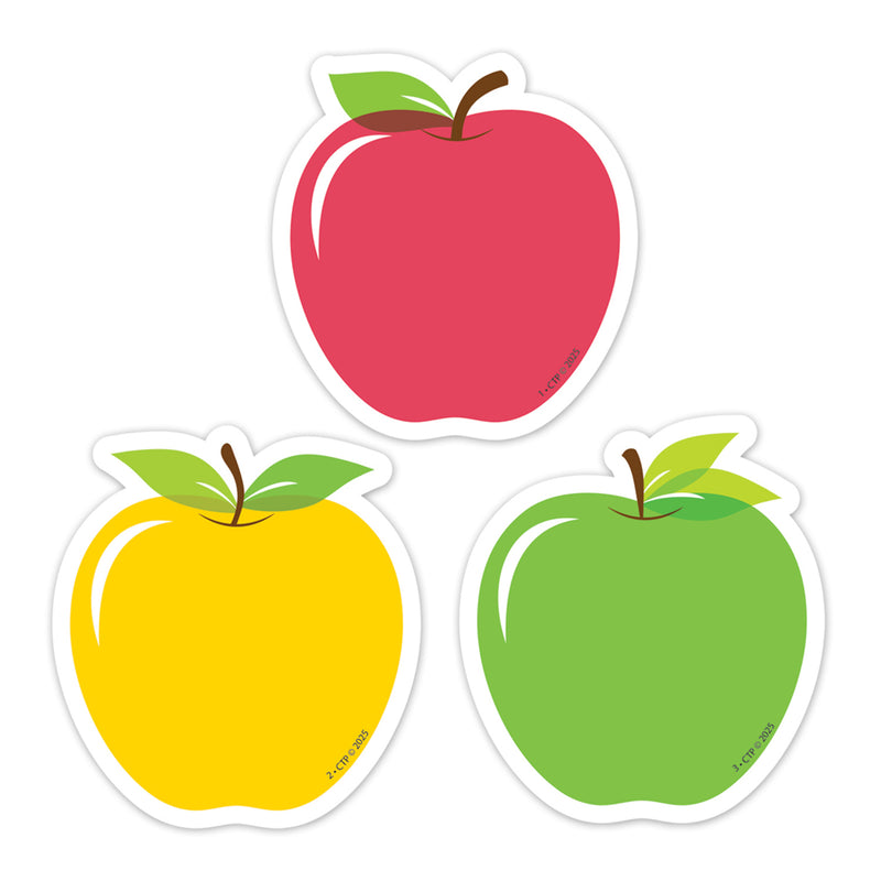 Apple Time Apples 3" Designer Cut-Outs, 36 Per Pack, 3 Packs