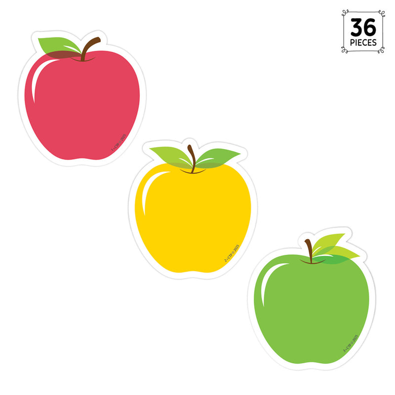 Apple Time Apples 3" Designer Cut-Outs, 36 Per Pack, 3 Packs