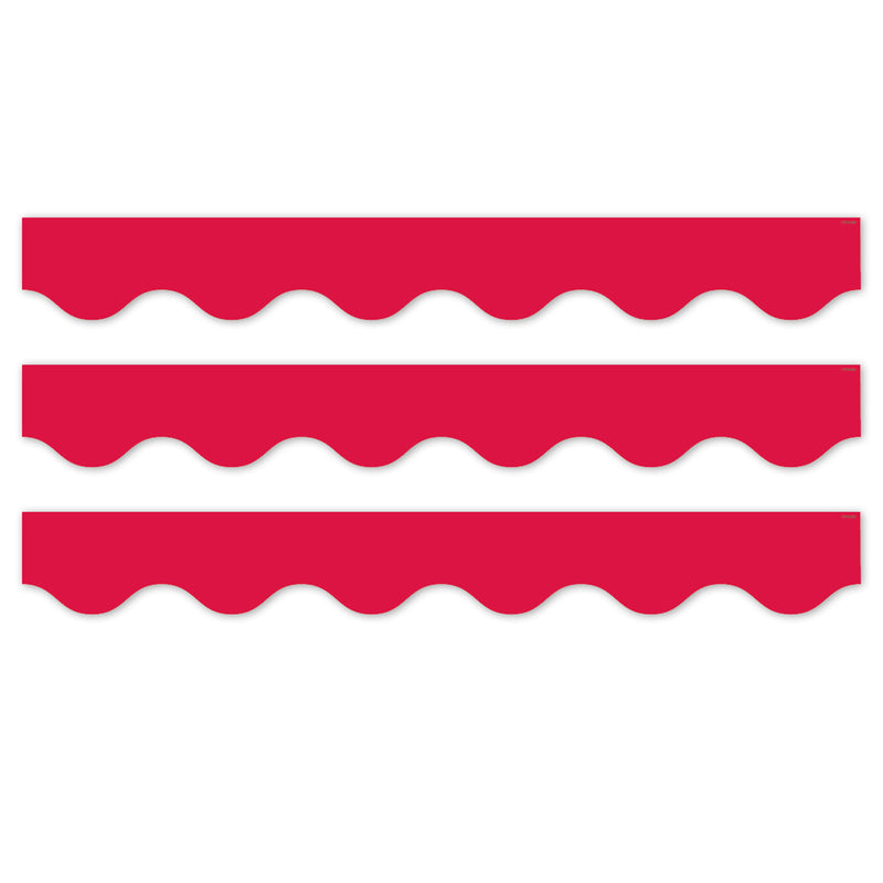 Core Decor Red Wavy EZ Border, Bulletin Board Border, 48 Feet Per Pack, 3 Packs