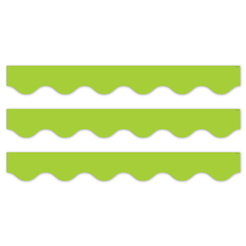 Core Decor Lime Wavy EZ Border, Bulletin Board Border, 48 Feet Per Pack, 3 Packs