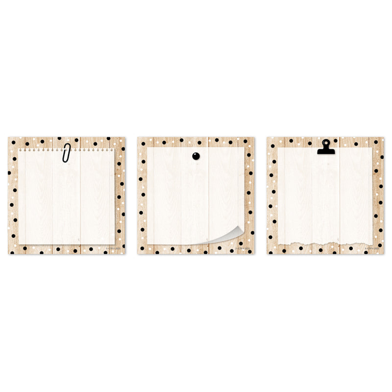 Core Decor Polka Dots on Wood 3" Designer Cut-Outs, 36 Per Pack, 3 Packs