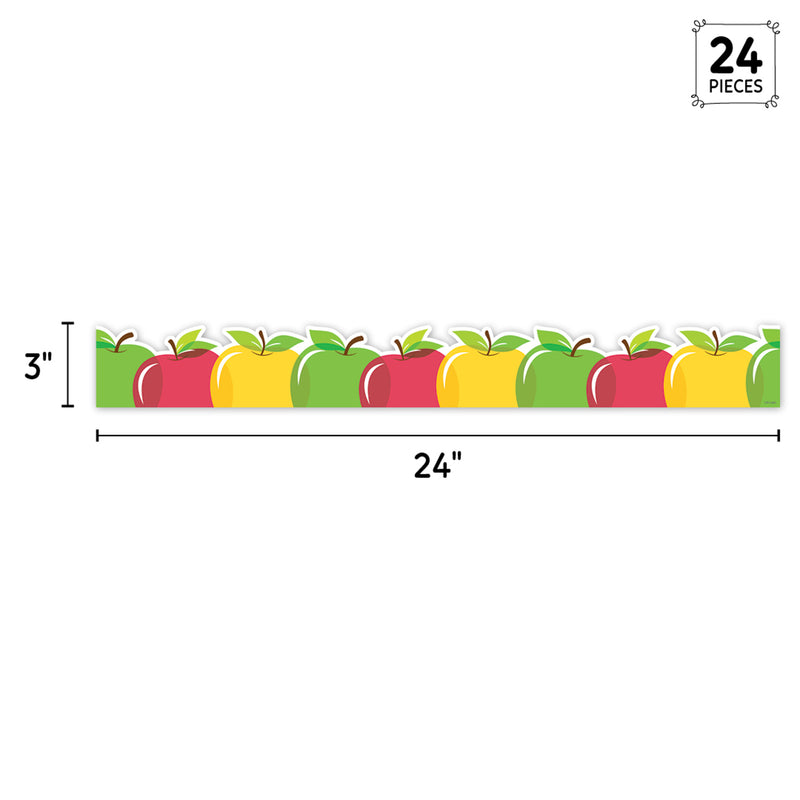 Apple Time Apples EZ Border, Bulletin Board Border, 48 Feet Per Pack, 3 Packs