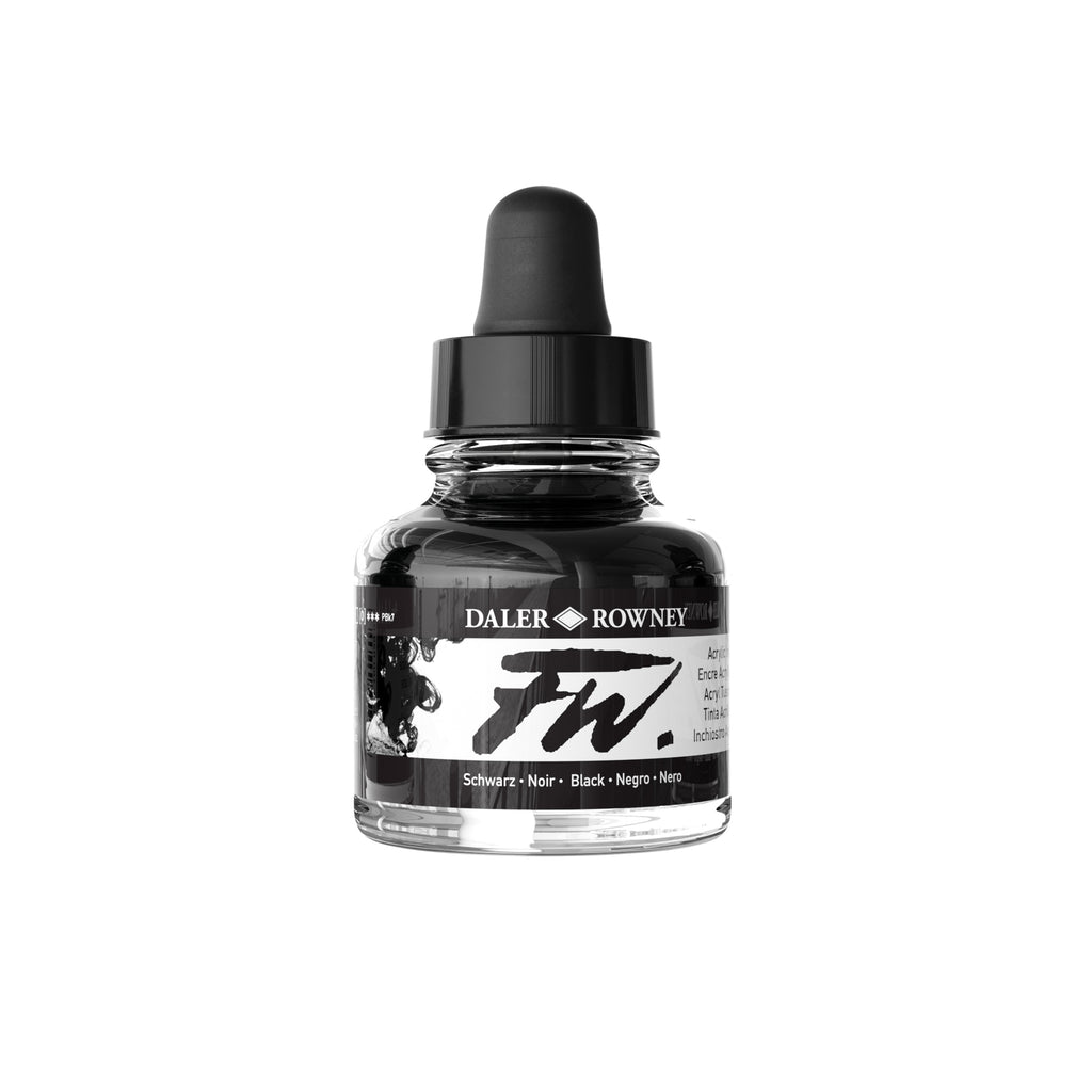 Fw Acrylic Ink Black 29.5ml Daler-rowney